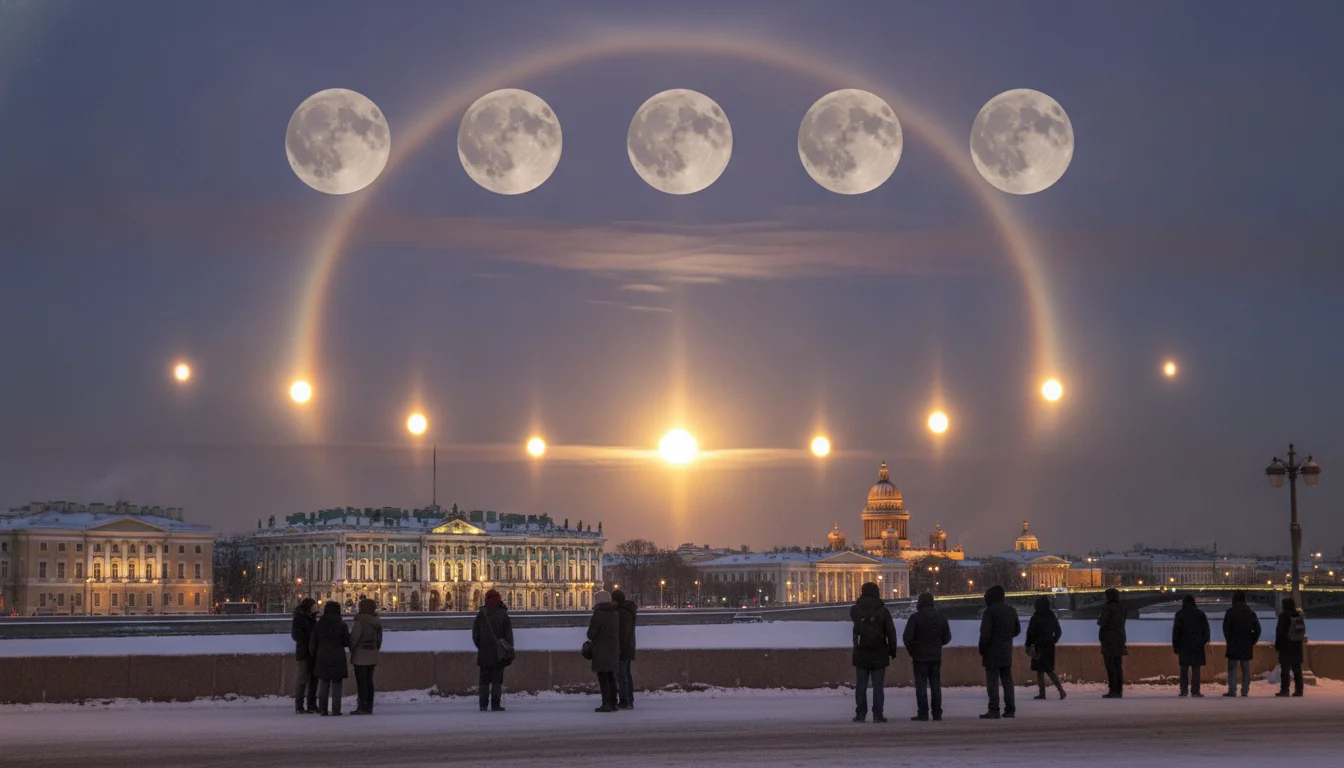 Spectacular weather phenomenon: why 7 suns and 4 moons can appear simultaneously
