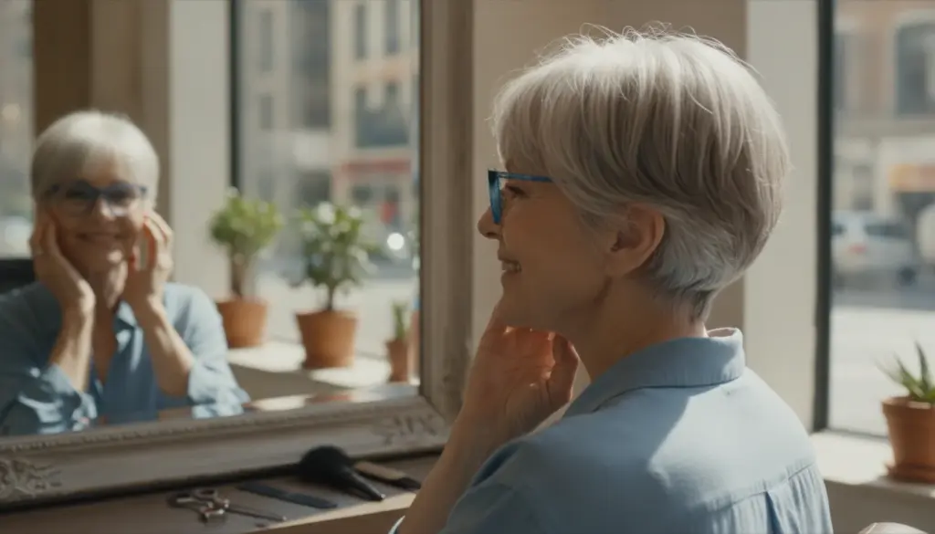 Past 70: this short haircut flatters almost any woman with glasses