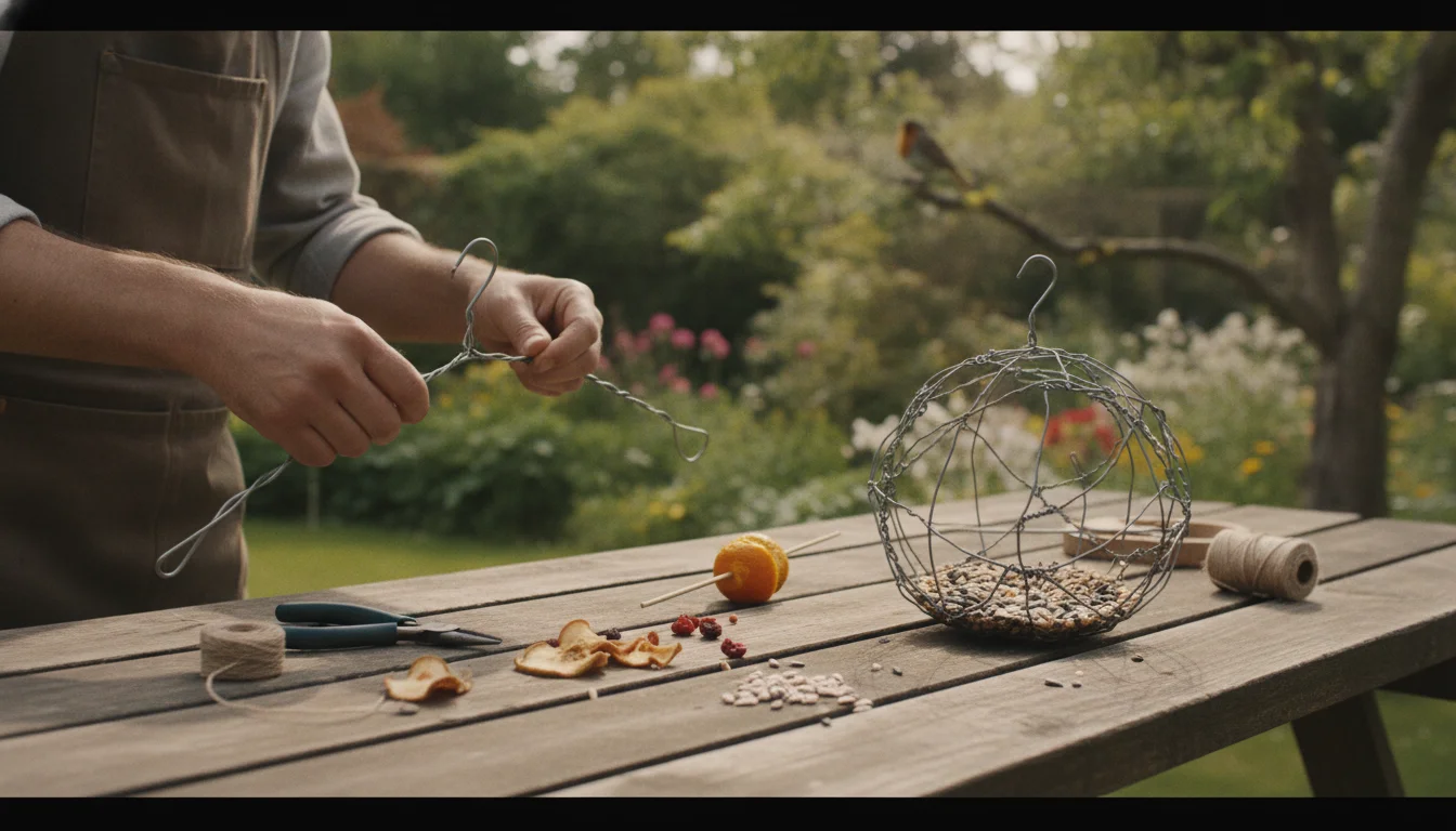 How to turn an old clothes hanger into a free bird feeder