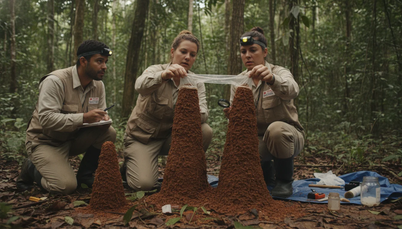 Amazon bugs build mysterious mud towers, and scientists study them using… condoms