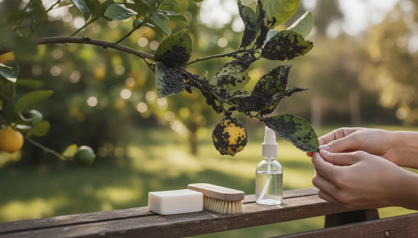 Your lemon tree is dying from this black coating, and the solution is likely in your bathroom