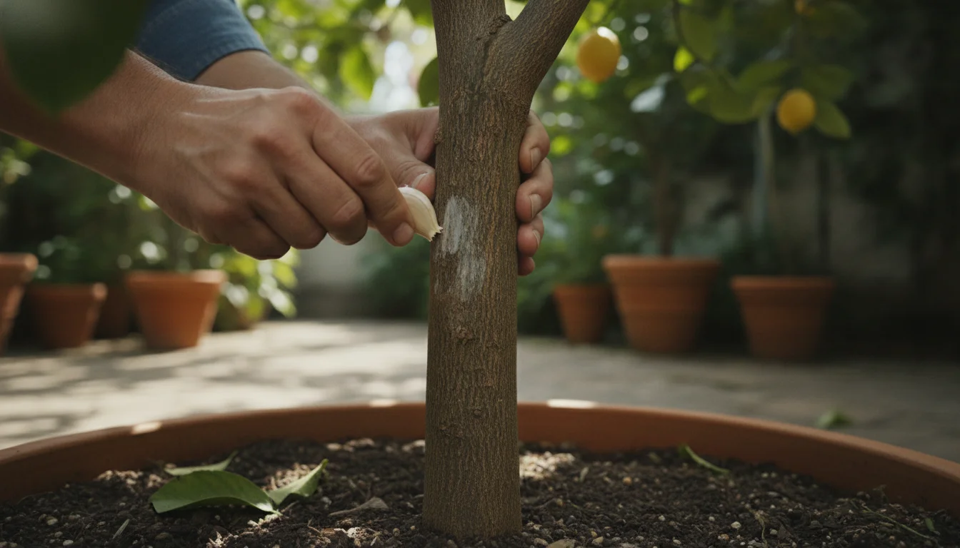 Rubbing a lemon tree trunk with a garlic clove: why do it and what are the benefits?