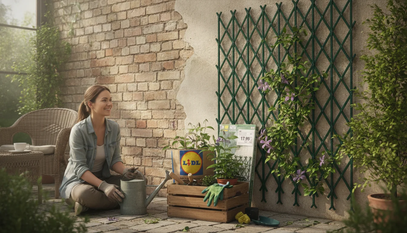 Lidl introduces an inexpensive fix for ugly terrace walls: decorative plant trellis at a fraction of renovation costs