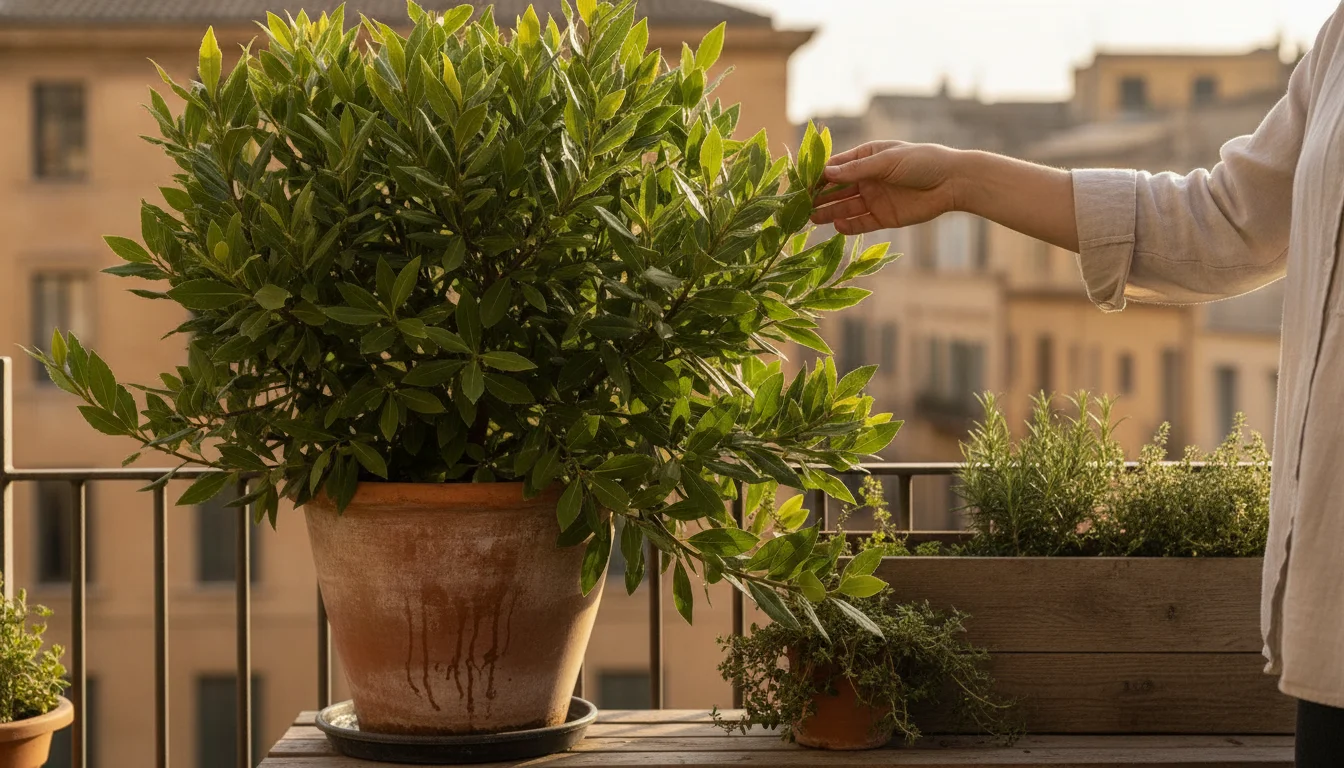 Growing a lush balcony bay laurel: an easy way to prevent dry leaves and unpleasant odors
