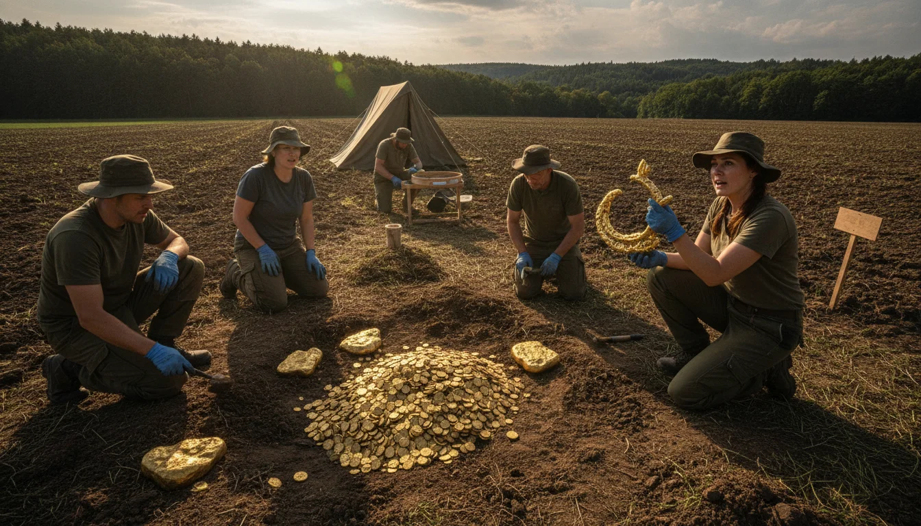 Find of the century: Gold coins and ingots dug up in a field – the hoard belongs to one tribe